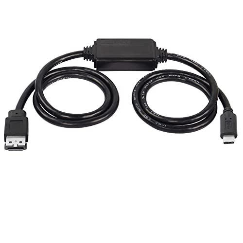 XMSJSIY USB-C Type-C to eSATA Adapter Cable 5Gbps USB C to Power eSATA Converter Cable 5V for HDD/SSD/ODD Laptop PC - 3 ft/1M - Image 1