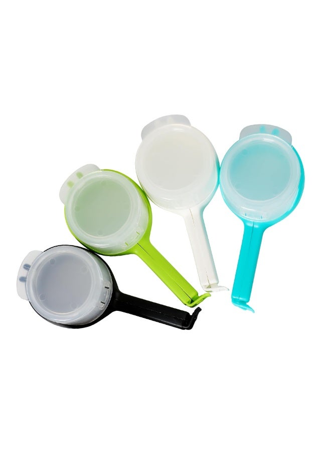 HOMESTAR 4Pcs Food Bag Sealing Clips With Spout , Multi-Function Plastic Sealing Clips, Creative Household Snack Dispenser Leak-Proof Clips, Ideal For Tea, Grains, Pet Food Packaging, multicolour, 12.8*5.8*4.5 cm - Image 1