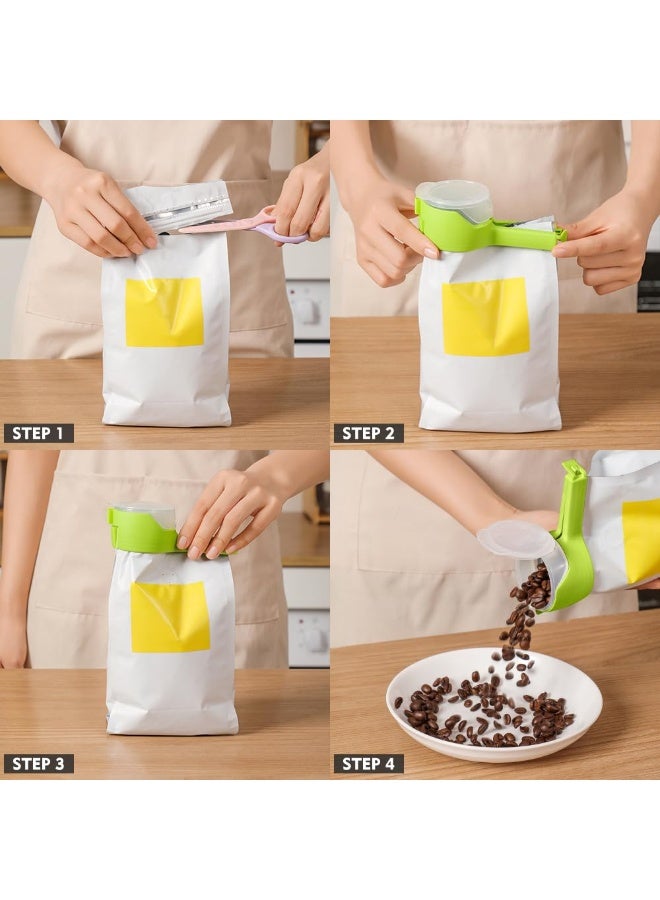HOMESTAR 4Pcs Food Bag Sealing Clips With Spout , Multi-Function Plastic Sealing Clips, Creative Household Snack Dispenser Leak-Proof Clips, Ideal For Tea, Grains, Pet Food Packaging, multicolour, 12.8*5.8*4.5 cm - Image 4