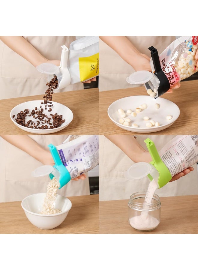 HOMESTAR 4Pcs Food Bag Sealing Clips With Spout , Multi-Function Plastic Sealing Clips, Creative Household Snack Dispenser Leak-Proof Clips, Ideal For Tea, Grains, Pet Food Packaging, multicolour, 12.8*5.8*4.5 cm - Image 3