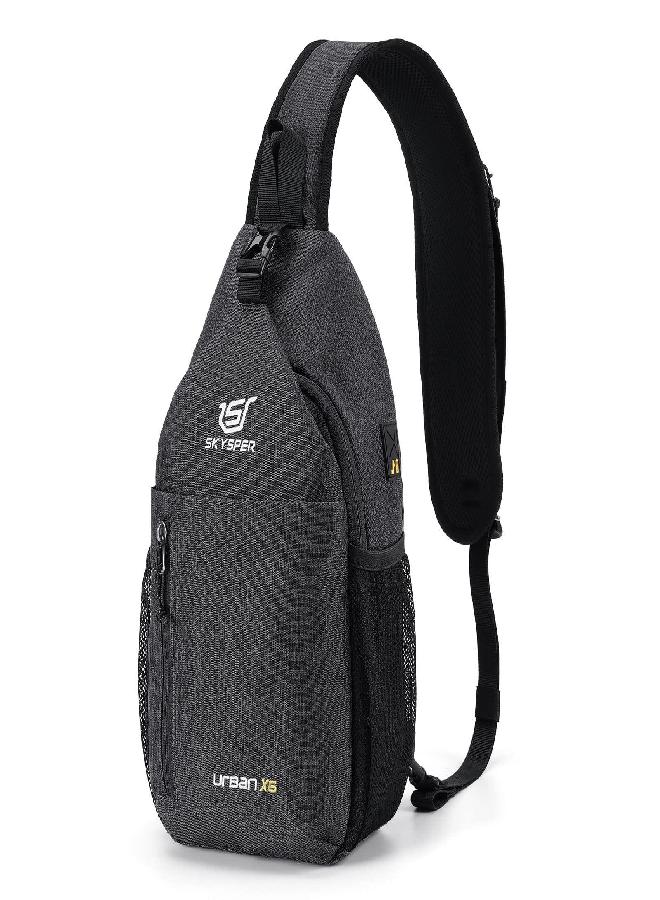 SKYSPER Sling Bag Crossbody Backpack - Chest Shoulder Cross Body Bag Travel Hiking Casual Daypack For Women Men(Black)  - Image 4