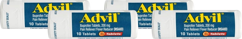 Advil أدفيل مسكن للألم وخافض للحرارة دواء مسكن للألم مع إيبوبروفين 200 ملغ لصداع وآلام الظهر وآلام الحيض وتخفيف آلام المفاصل 10 أقراص مغلفة عبوة من 4 - Image 1
