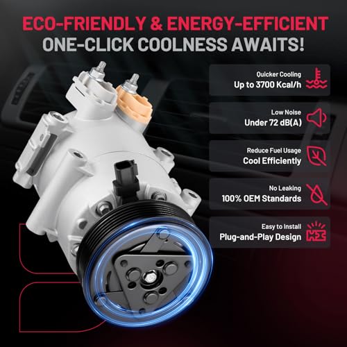 BDFHYK AP3119D629BA Air Conditioning A/C Compressor with Clutch Compatible with Ford Fiesta L4 1.6L 2014 2015 2016 2017 2018 2019 - Image 5