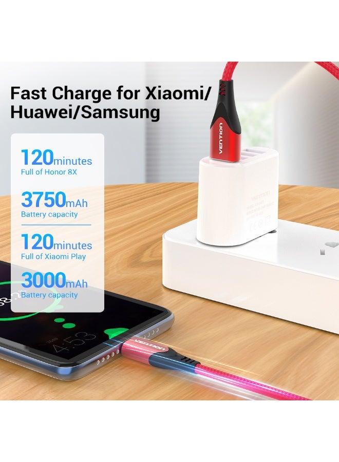 VENTION USB 2.0 to Micro USB Cable  Red Aluminum Alloy Type Model # COARF - Image 3