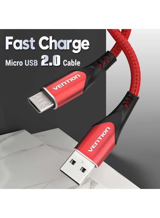 VENTION USB 2.0 to Micro USB Cable  Red Aluminum Alloy Type Model # COARF - Image 2