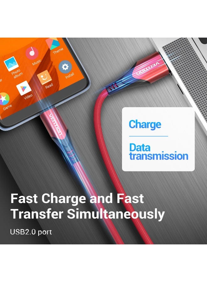 VENTION USB 2.0 to Micro USB Cable  Red Aluminum Alloy Type Model # COARF - Image 5