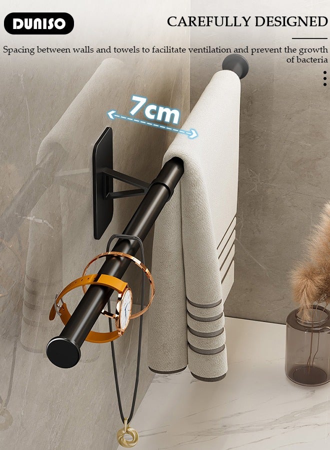 DUNISO Bathroom Towel Bar, Self Adhesive Towel Rack for No Drilling, Bathroom Towel Holder Wall Mounted, Hand Towel Holder, Toilet Paper Holder, Bath Accessories Towel Hanger for Bathroom Wall  - Image 3