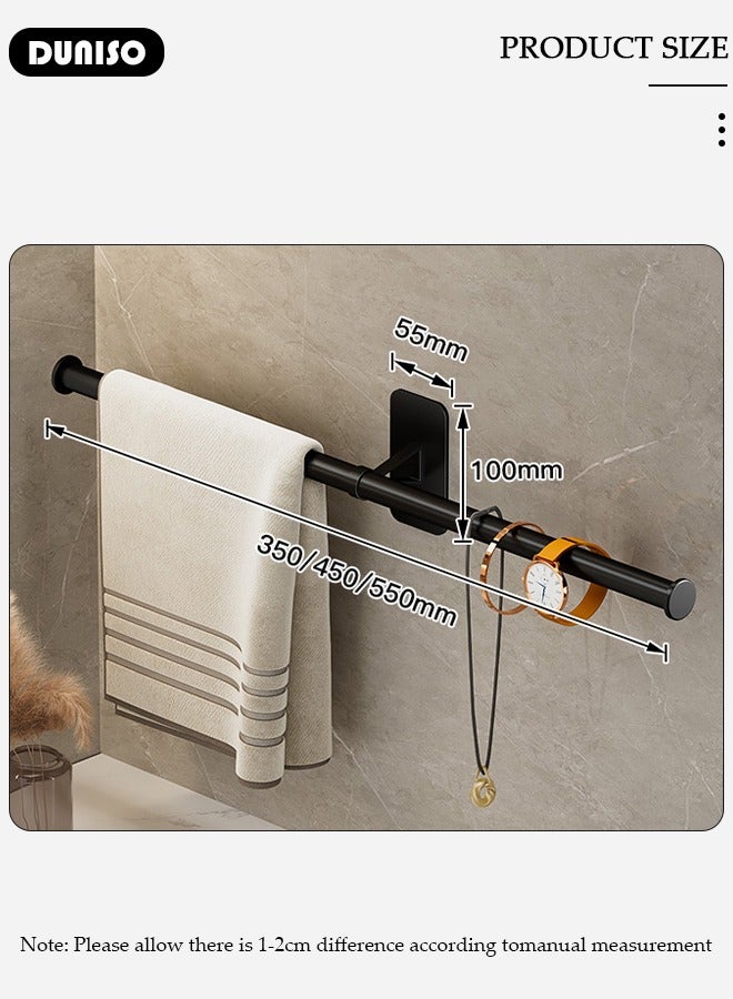 DUNISO Bathroom Towel Bar, Self Adhesive Towel Rack for No Drilling, Bathroom Towel Holder Wall Mounted, Hand Towel Holder, Toilet Paper Holder, Bath Accessories Towel Hanger for Bathroom Wall  - Image 4