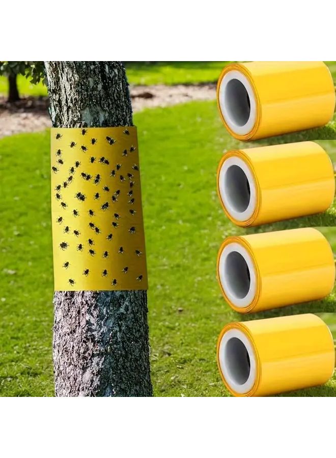 Bright Yellow Self Adhesive Tree Tape 3.94 x 393.7 Inch Pest Control Barrier - Image 2