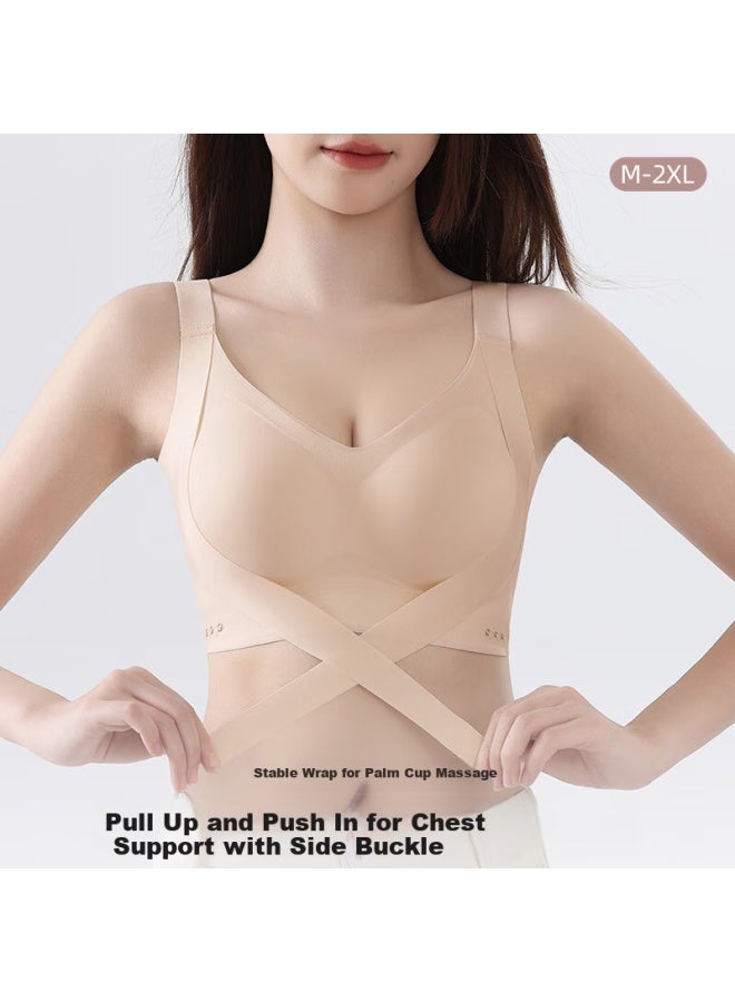 GRACEWELL Tingmei Seamless Lift-up Front Closure Bra For Women, Palm Cup, Anti-sagging, Side Support, Adjustable, Push-up Brassiere - Image 1