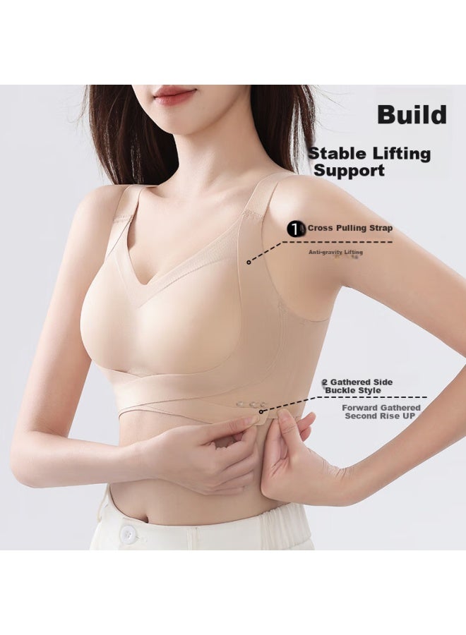 GRACEWELL Tingmei Seamless Lift-up Front Closure Bra For Women, Palm Cup, Anti-sagging, Side Support, Adjustable, Push-up Brassiere - Image 3