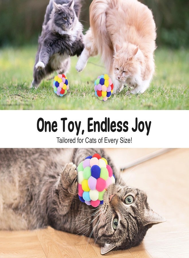 Vila Fuzzy Balls with Bells for Cats, Chewing and Enrichment Tool, Multi-Color Soft Plush, Small (2”), Medium (2.5”), Large (3”), 3 Pieces Per Pack - Image 5