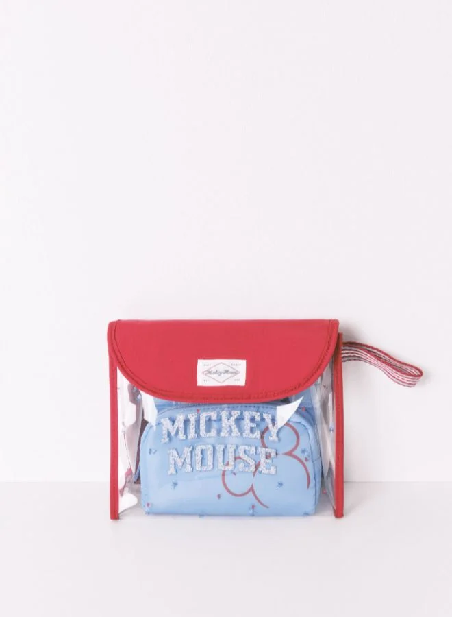 women'secret Pack Of 3 Red Mickey Toiletry Bags