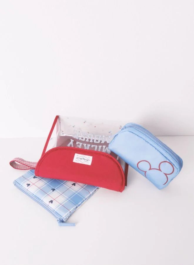 women'secret Pack Of 3 Red Mickey Toiletry Bags