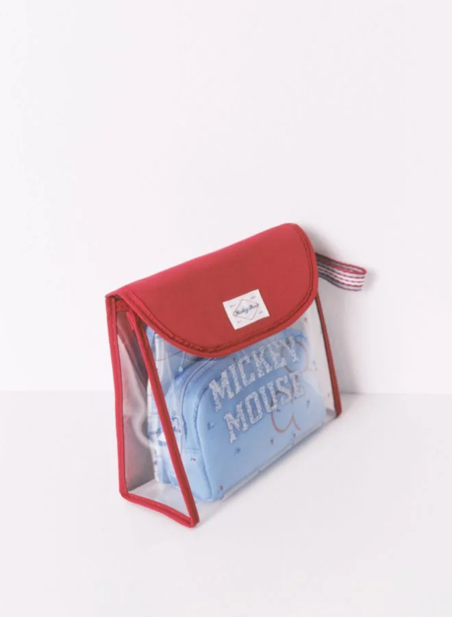 women'secret Pack Of 3 Red Mickey Toiletry Bags