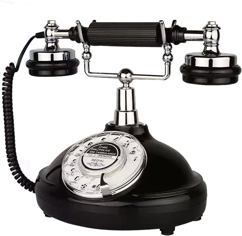TelPal Retro Phone, Corded Landline Phone with Last Number Redial, Black Vintage Telephone for Home/Office/Hotel, Old Fashion House Telephone Set, Wired Antique Home Phone Gift for Seniors - Image 1