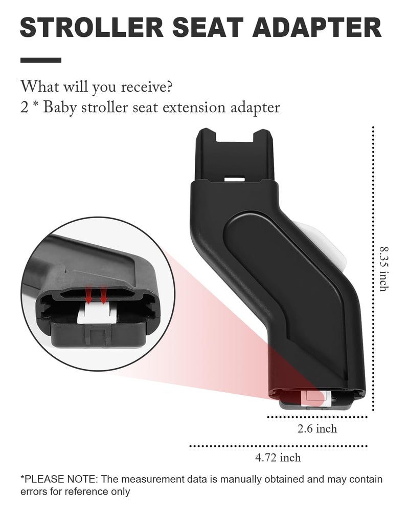 ODNEX Upper Adapter Accessories Compatible with UPPAbaby Vista, Vista V2, Vista V3 Strollers/Bassinet, Toddler Sea, Infant Car Seats(Aria, Mesa V2, Mesa Max) - Image 4
