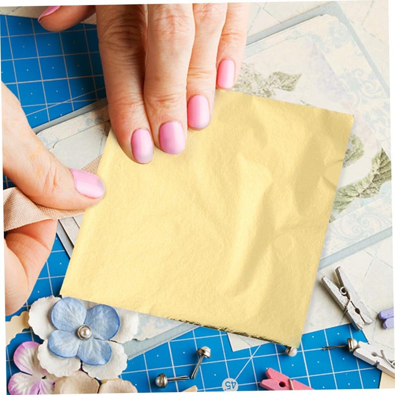 DOITOOL 200 Sheets of Imitation Gold Foil Flakes for Crafting Decorative Art Foil Sheets Gilding Supplies for DIY Projects and Home Decor - Image 4