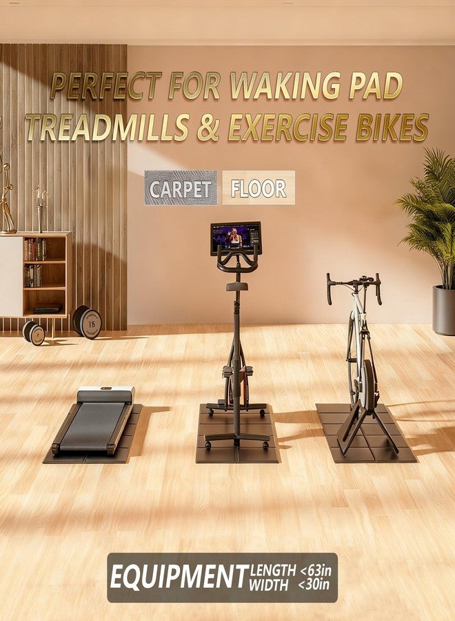 ABBER Foldable Treadmill Mat,Bike Mat Compatible with Peloton Bike,Walking pad Mat, 6mm Thick, 63" x 30" for Hardwood Floor Carpet,Exercise Stationary, Elipitial, Home Gym Workout Equipment Mat - Image 5