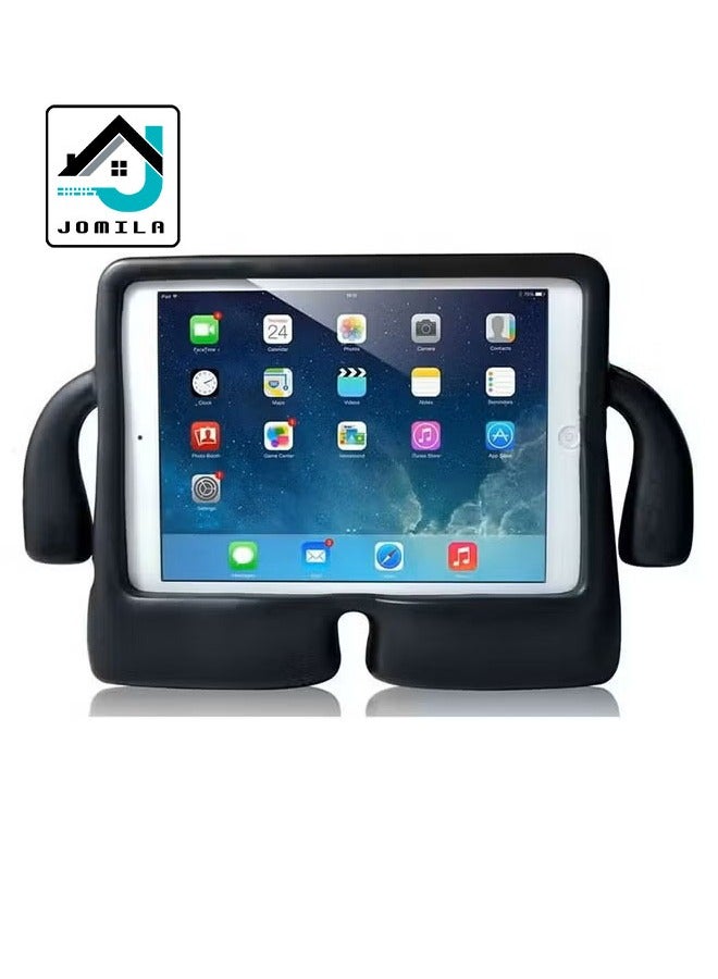حافظة أطفال مضادة للصدمات EVA مع مقبض وقاعدة لجهاز iPad Mini 6 غطاء متين ومشرق (أسود)
