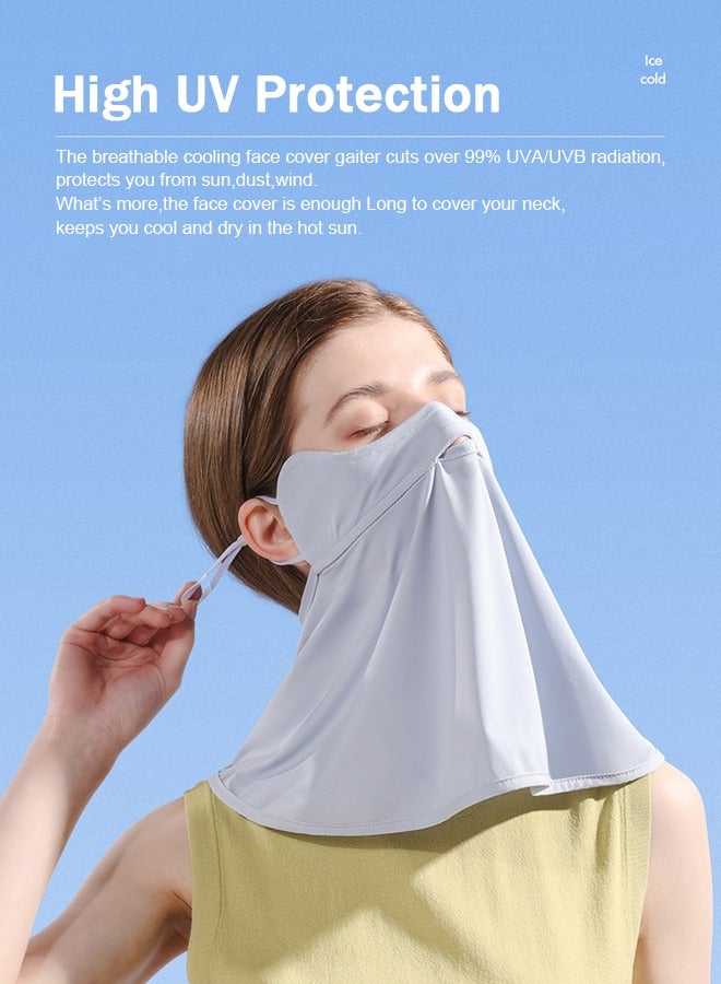 Fanski UPF 50+ Unisex Breathable Cooling Face Cover Sun UV Protection Earloop Neck Gaiter Scarf for Summer Outdoor Activities - Image 2