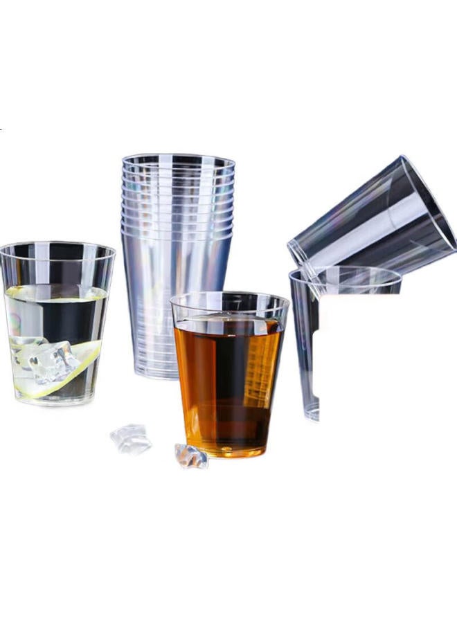 Baijie Disposable Cups, Aviation Cups, Hard Plastic Cups, Straight Cylindrical Cups For Drinks, Beer And Liquor, 300Ml, 50 Pieces - Image 3