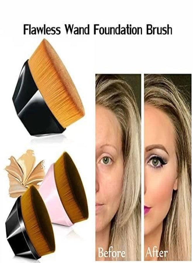 ATHA فرشاة كريم الأساس من أثا للمكياج السائل | فرشاة كابوكي مسطحة مثالية لدمج كريم الأساس السائل والكريمي والبودرة | فرشاة مكياج ماما مع حافظة (متعددة الألوان) - Image 4