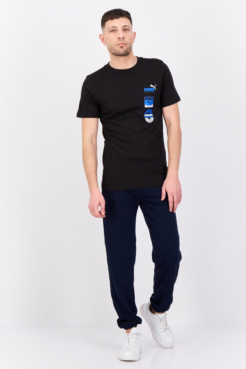 PUMA Men Sportswear Fit Brand Logo Short Sleeves Outdoor T-Shirt, Black - Image 4