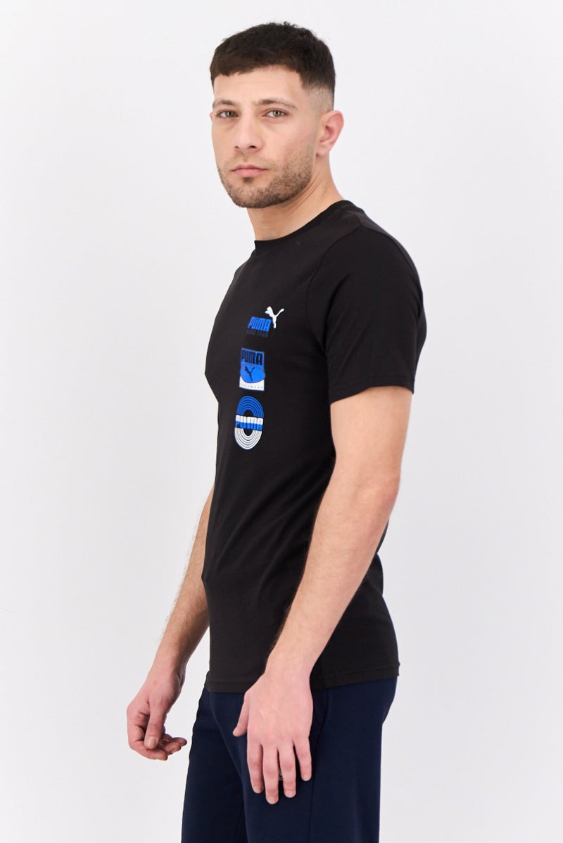PUMA Men Sportswear Fit Brand Logo Short Sleeves Outdoor T-Shirt, Black - Image 2