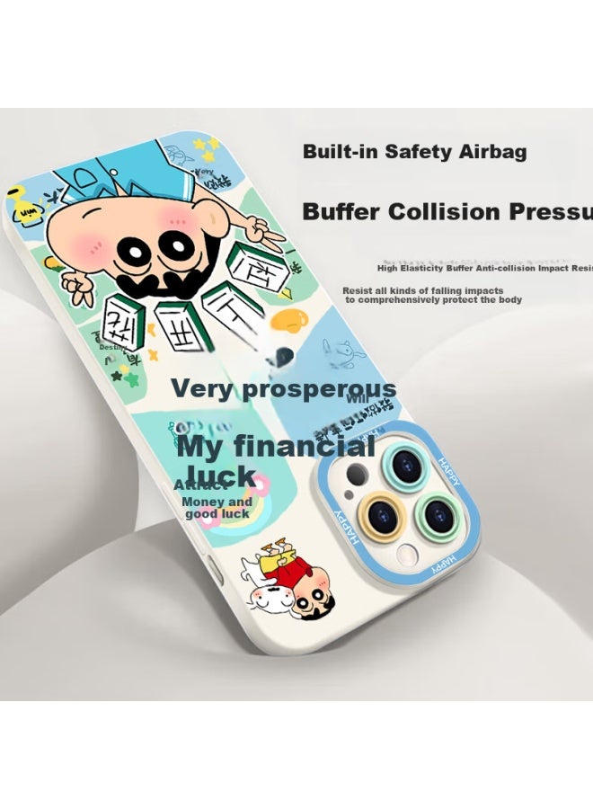 Inkaida Yingkaida Apple 16 Pro Phone Case Iphone 16 Pro Protective Cover Full Protection Anti-fall Cartoon Male And Female Creative Internet Celebrity Protective Shell Eye My Fortune Is Very Prosperous - Image 4