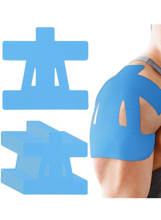 10 Count Kinesiology Tape for Shoulder,Shoulder Tape for Pain Relief,Waterproof Breathable,Pre-Cut for Easy use (Blue) - Image 1