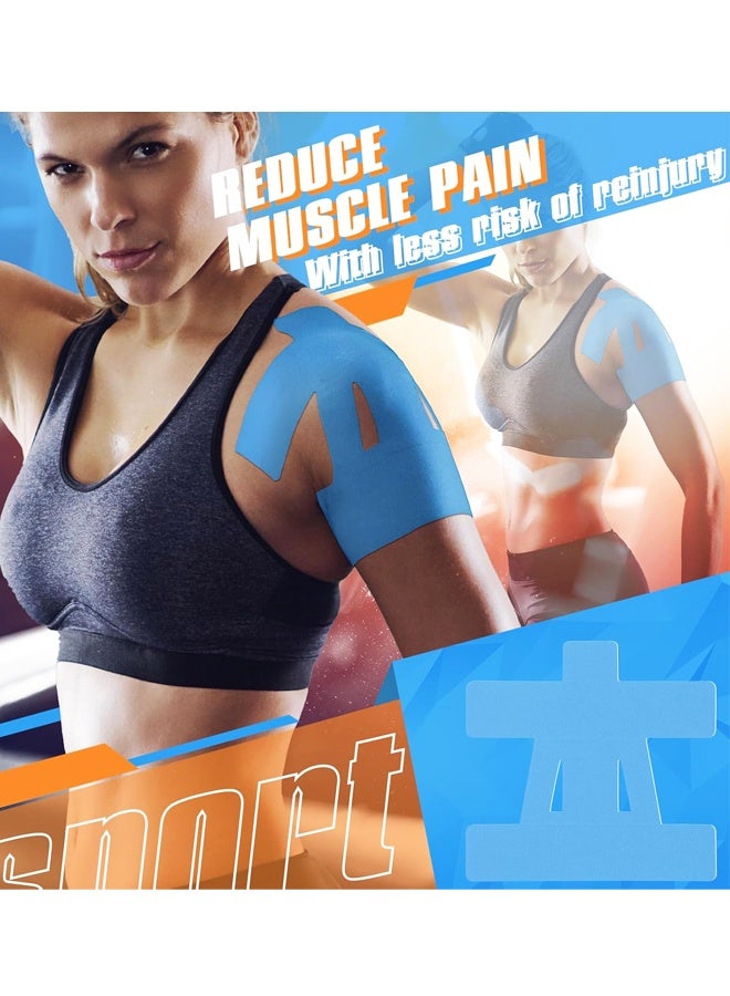 10 Count Kinesiology Tape for Shoulder,Shoulder Tape for Pain Relief,Waterproof Breathable,Pre-Cut for Easy use (Blue) - Image 5