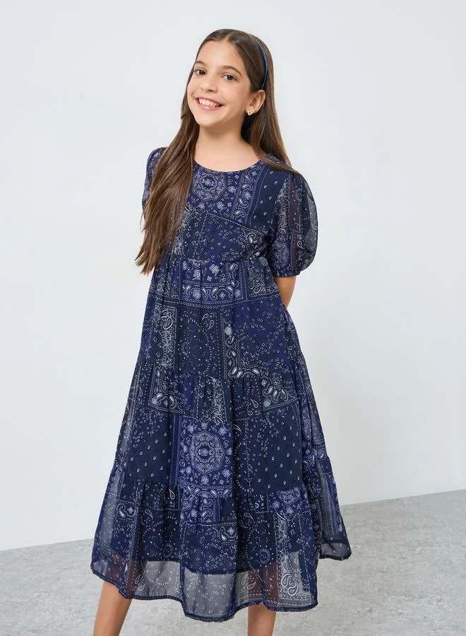 Styli Teens All Over Print Dress