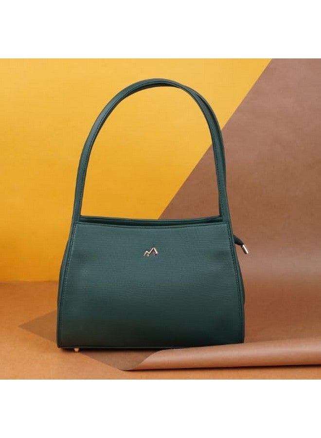 Metro Green Faux Leather Premium Zipper Casual Shoulder Bag For Women - Image 2
