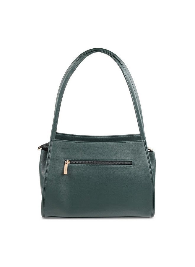 Metro Green Faux Leather Premium Zipper Casual Shoulder Bag For Women - Image 3