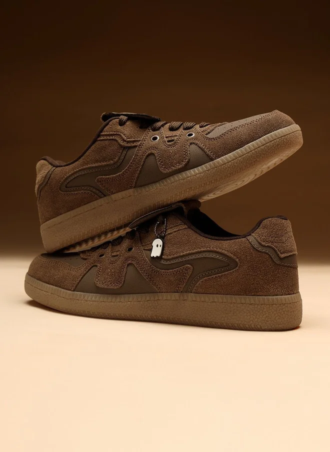 The Souled Store  The Souled Store Men UBZ Legacy Printed Brown Low Top Sneakers  | Best Price UAE