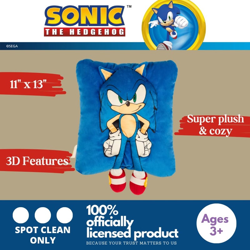 Franco Sonic The Hedgehog Anime Kids Super Plush Cozy Snuggle (TM) Pillow (100% Officially Licensed Product) - Image 3