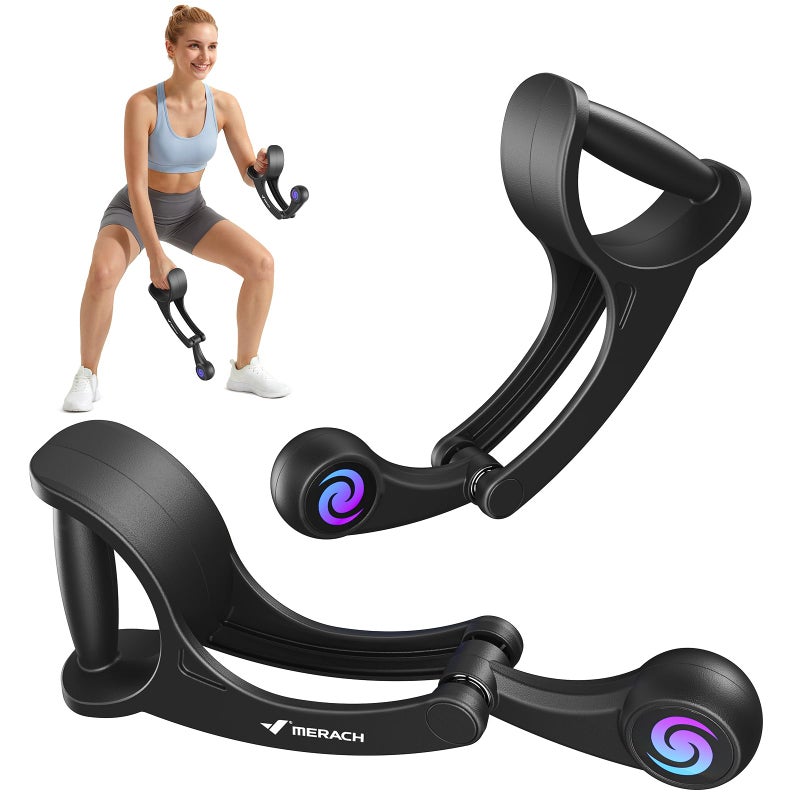 Merach Ropeless Battle Ropes for Home Gym, Twister Arm Trainer, Forearm Strengthener, Portable Cordless Battle Ropes, Handle & Smooth Bearing, Lightweight Ergonomic Non-Slip, HIIT Full Body (Black) - Image 1