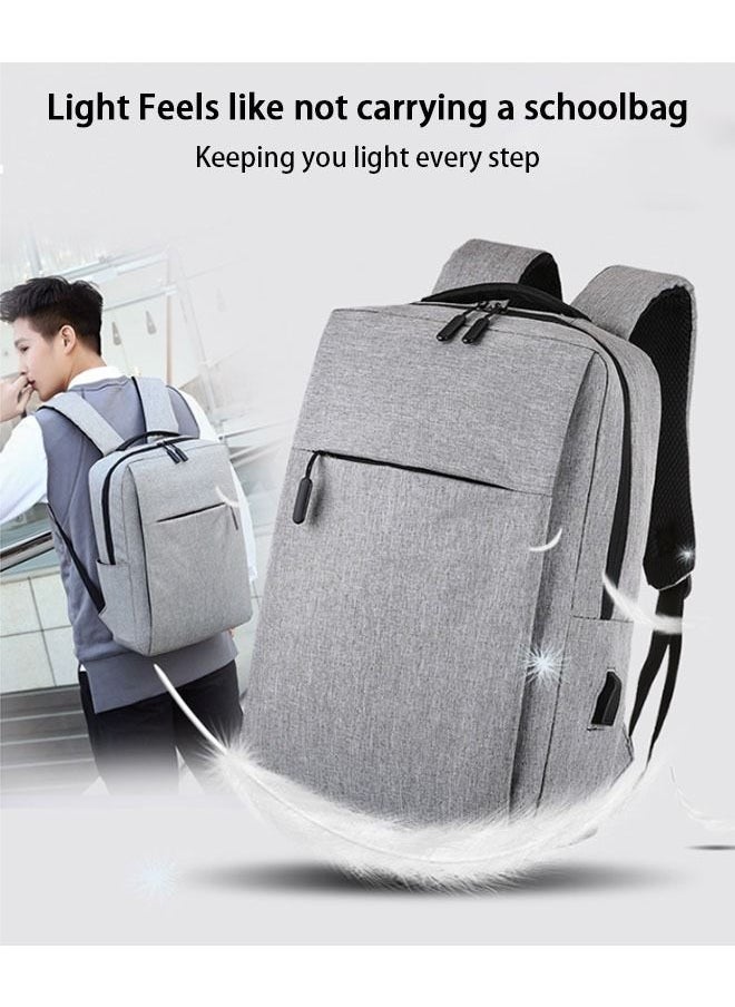 Laptop Backpack Travel Computer Bag Business Anti-theft Backpack with Usb Charging Port Laptop Waterproof Computer Bag - Grey