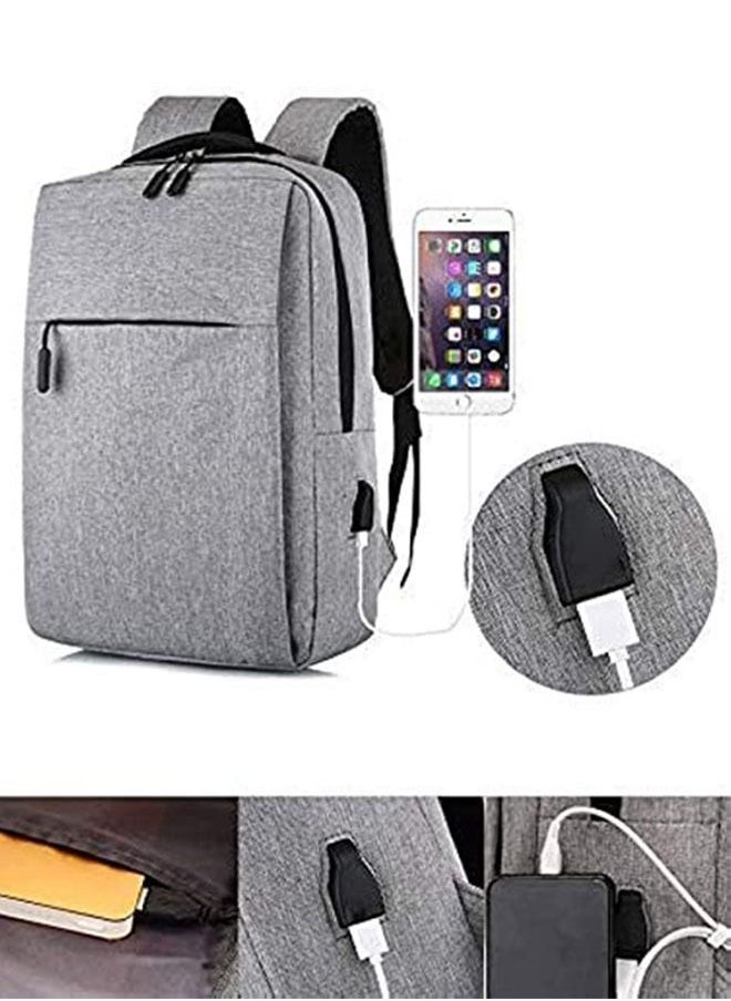 Laptop Backpack Travel Computer Bag Business Anti-theft Backpack with Usb Charging Port Laptop Waterproof Computer Bag - Grey