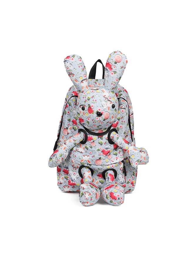حقيبة ظهر كرتون أرنب بطباعة كرتون ثلاثية الأبعاد، حقيبة قماش لطيفة على شكل أرنب خفيفة الوزن بسعة كبيرة، حقيبة مدرسية كرتونية - Image 3