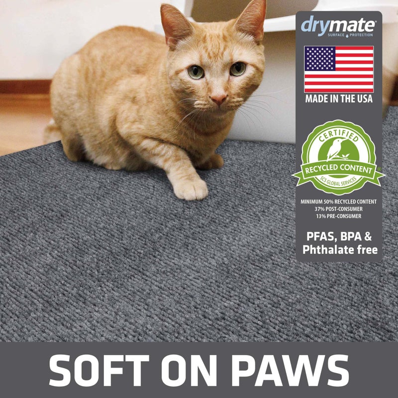 Drymate Cat Litter Trapping Mat, (Ridged Design), Traps Litter & Mess from Box, Soft on Kitty Paws, Absorbent, Waterproof, Urine-Proof, Machine Washable, Durable, (USA Made) (20" x 28") - Image 3