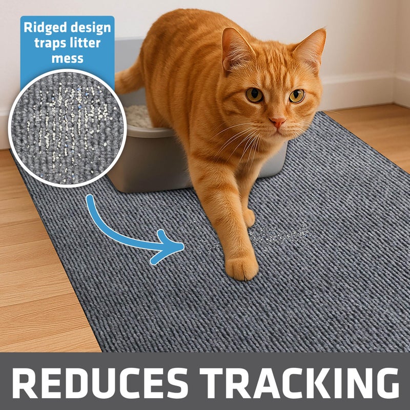 Drymate Cat Litter Trapping Mat, (Ridged Design), Traps Litter & Mess from Box, Soft on Kitty Paws, Absorbent, Waterproof, Urine-Proof, Machine Washable, Durable, (USA Made) (20" x 28") - Image 2
