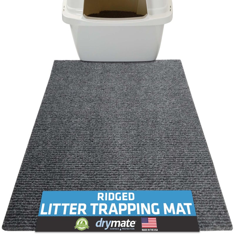 Drymate Cat Litter Trapping Mat, (Ridged Design), Traps Litter & Mess from Box, Soft on Kitty Paws, Absorbent, Waterproof, Urine-Proof, Machine Washable, Durable, (USA Made) (20" x 28") - Image 1