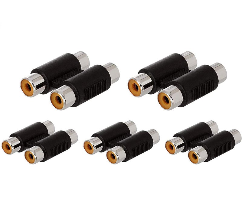 LipiWorld® RCA Female to RCA Female Coupler converter Jointer Jack (5 PCS 2RCA F to F Jack) - Image 5