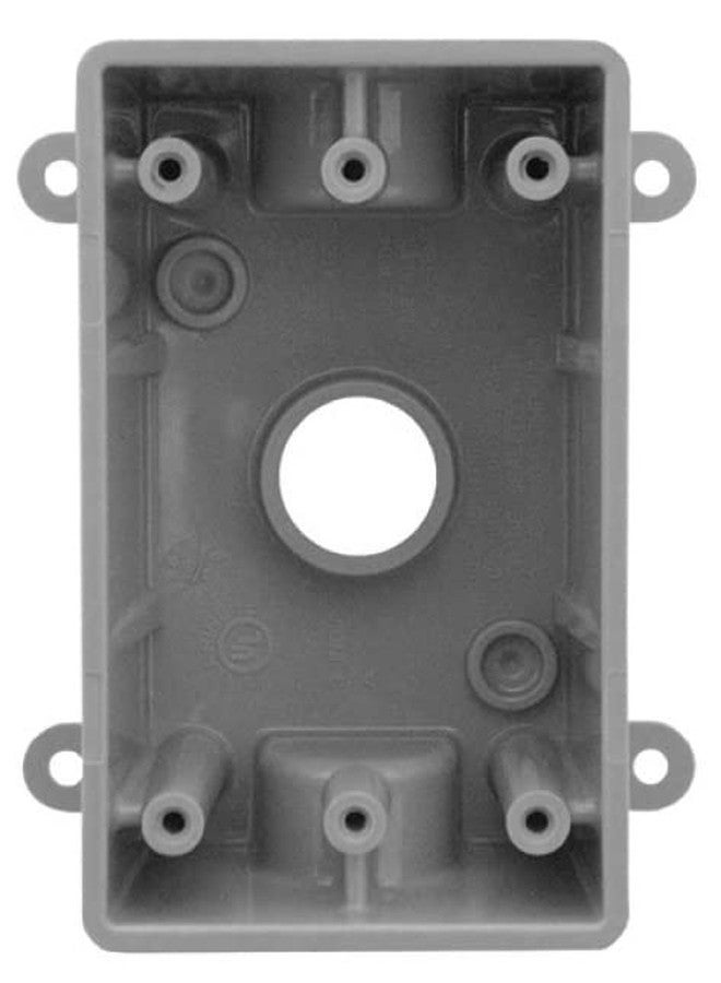 Sealproof 1-Gang 3 Hole Weatherproof Nonmetallic Electrical Outlet Box with 3/4" Threaded Outlets, Includes 1/2" Reducer Bushings, Wet Locations, UL Marine Listed