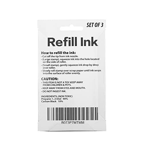 Miseyo Roller Stamp Refill Ink - 3 Pack - Black Ink - Image 3