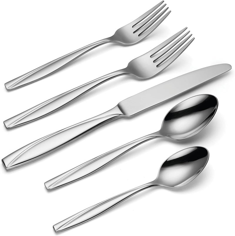ONEIDA Camlynn Mirror 45 Piece Casual Flatware Set, 18/0 Stainless, Service for 8,Silver - Image 4