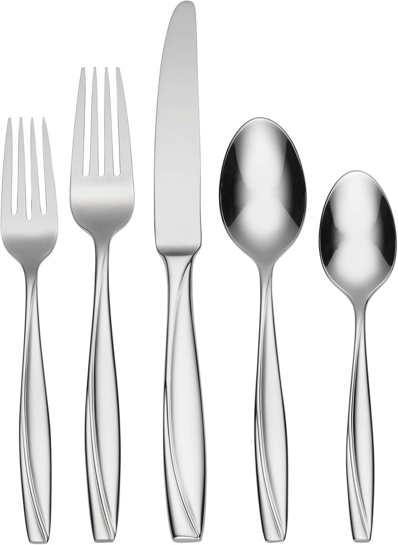ONEIDA Camlynn Mirror 45 Piece Casual Flatware Set, 18/0 Stainless, Service for 8,Silver - Image 1