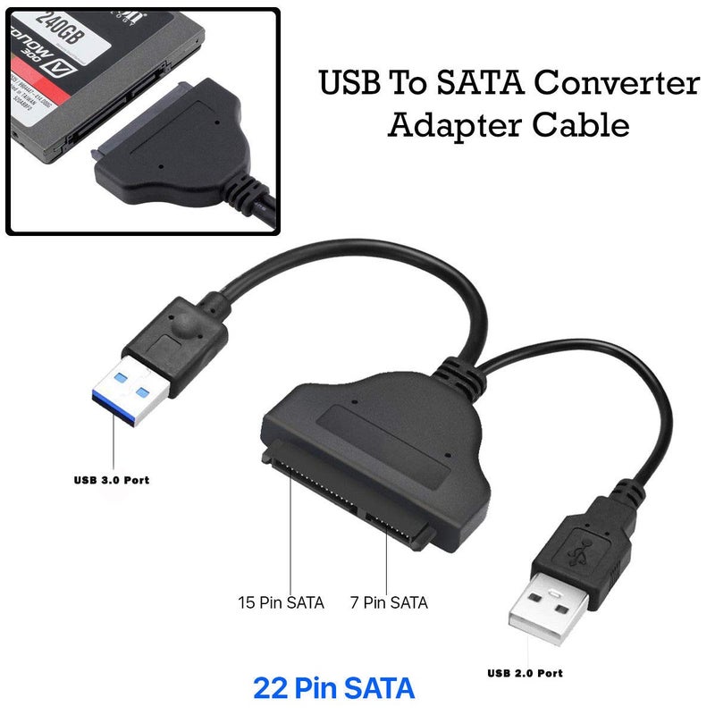 Tobo USB 3.0 to SATA III Adapter for 2.5" SDD HDD Hard Drives (USB 2.0 & 3.0 to SATA)-TD-201TC. - Image 2